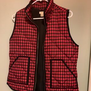 J. Crew buffalo check puffer vest